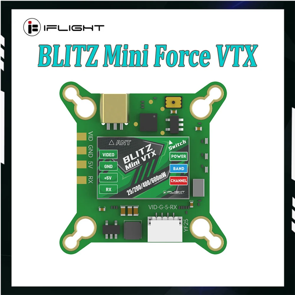 iFlight BLITZ Mini Force 5,8 ГГц 600 мВт VTX Регулируемый с разъемом MMCX для гоночного дрона RC FPV