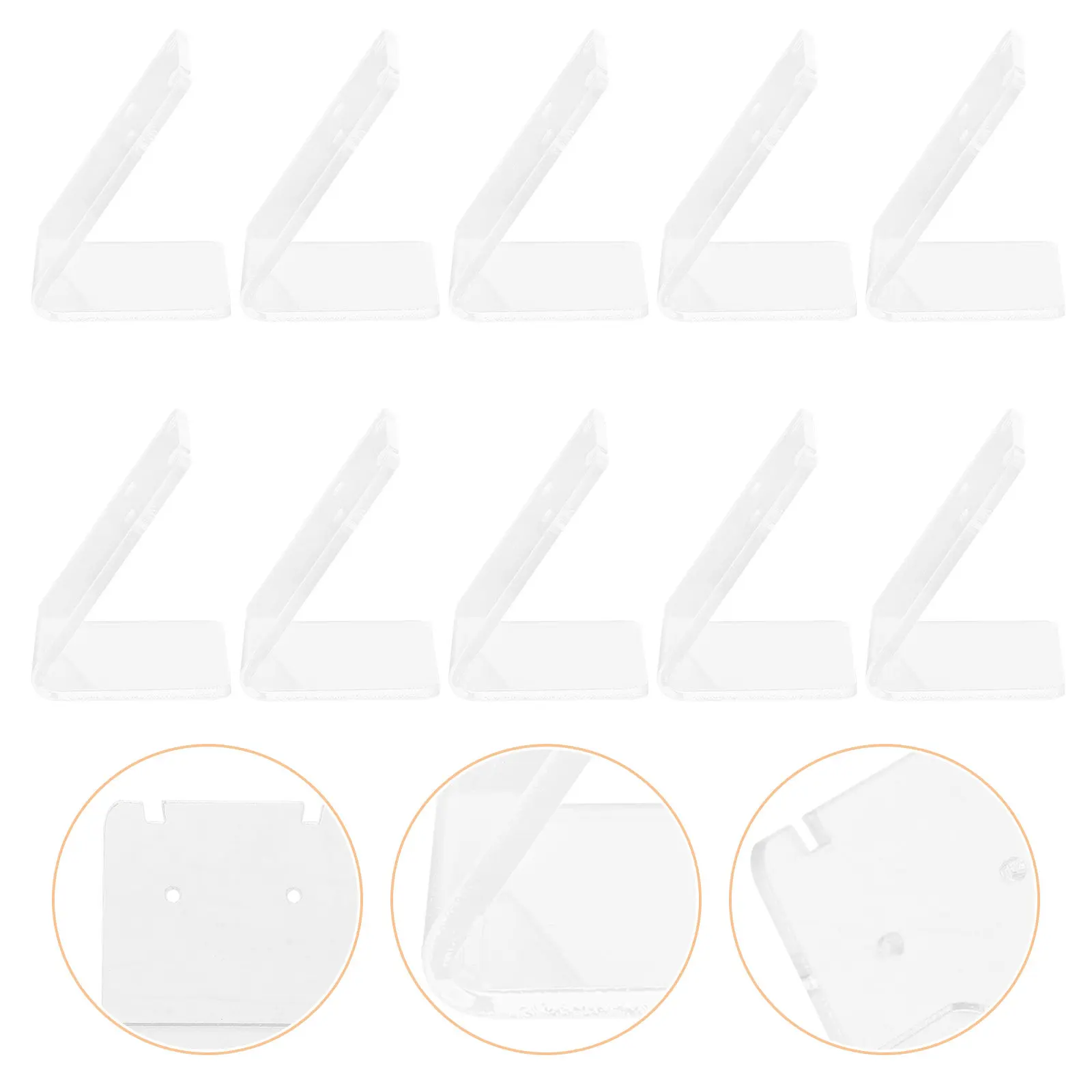 

Набор из 10 акриловых L-образных подставок для серег, прозрачные держатели для ювелирных изделий, настольный органайзер для хранения