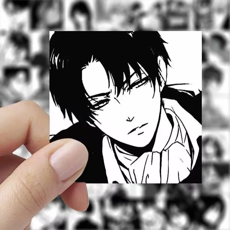 177개의 흑백 "진격의 거인" 스티커, "에렌, 미카사, 리바이, 한지" 애니메이션 상품 DIY 스티커