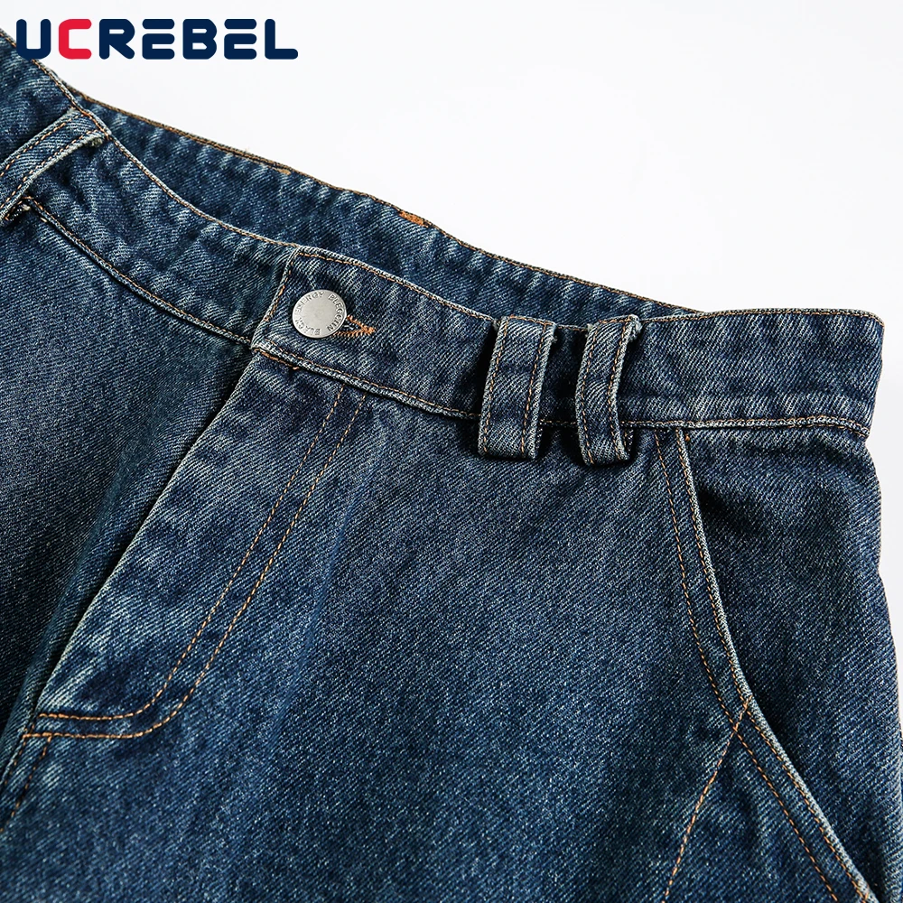 グラデーション染めスプライスバナナジーンズメンズヒップホップストリートワイドレッグバギーデニムパンツメンズ