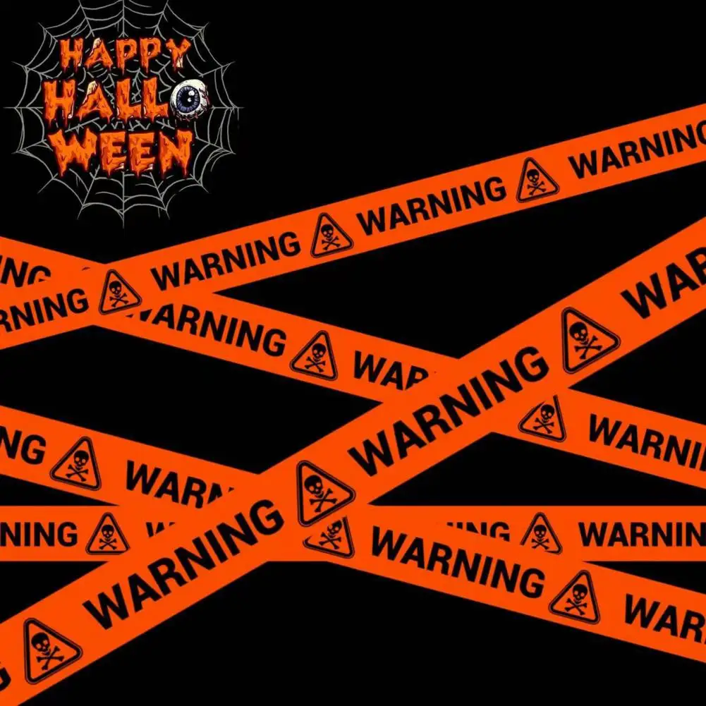 Easy to Use Halloween Decoration Spooky Halloween Warning Tape Signs Banner Set for Outdoor Haunted for Window for Halloween