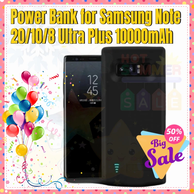 SWZY Power Bank for Samsung Note 20/10/8 Ultra Plus Battery Portable Power Bank Cover Power Case 10000mAh