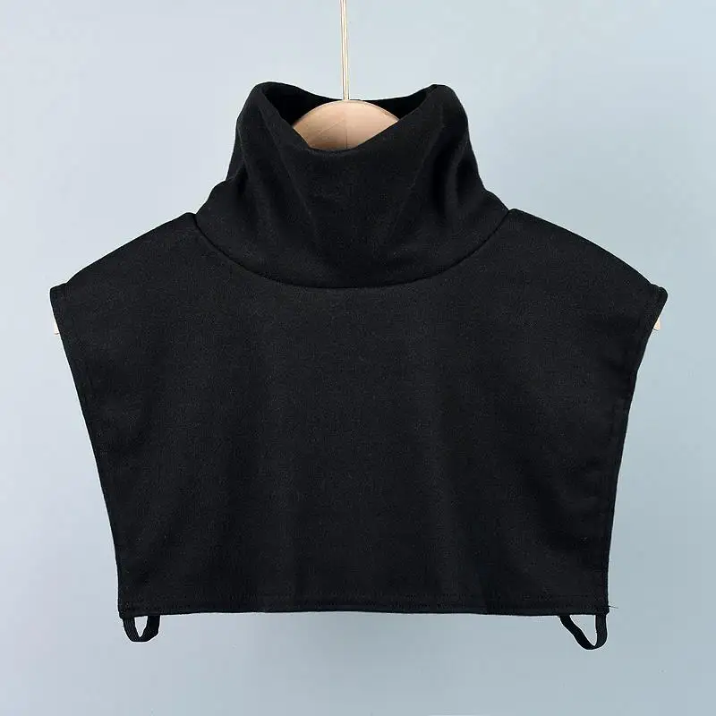 メンズ両面カシミヤハイネック高弾性フェイクカラーベースレイヤー装飾シャツカラー暖かい首保護秋冬