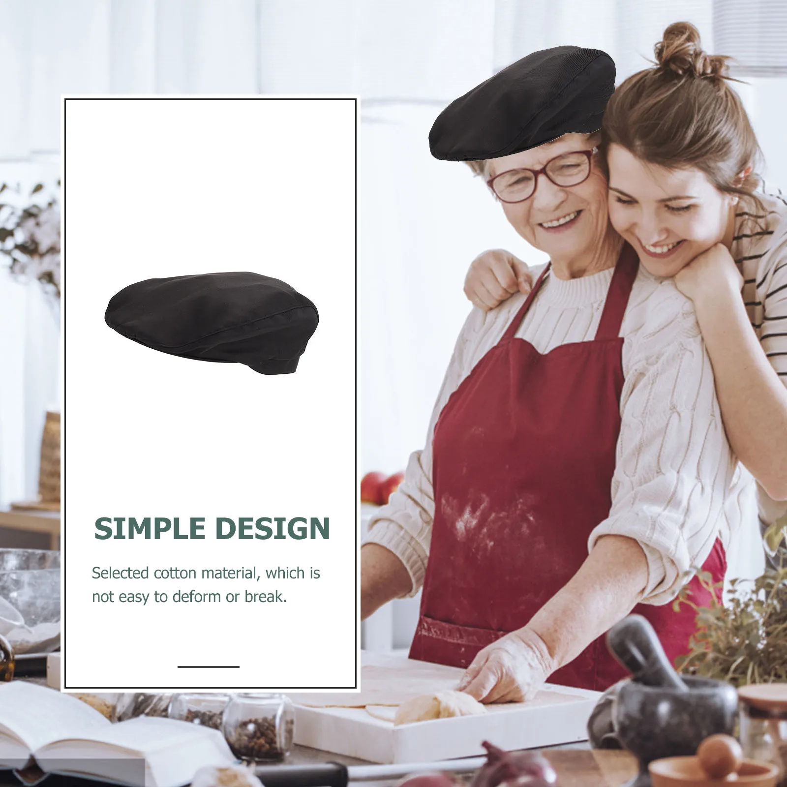 요리사 모자 유니섹스 코튼 주방 작업 모자 레스토랑 베이커리 요리사 베레모 케이터링 직원 요리 웨이터 모자 유니폼