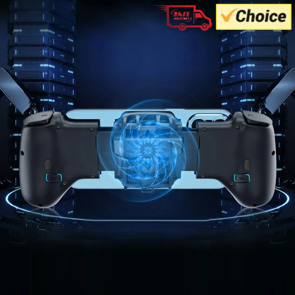

2 in 1 Mobile Phone Controller Type C Cooling Phone Game Controller Dual Joystick 300mAh for iPhone Android Phone Switch PC