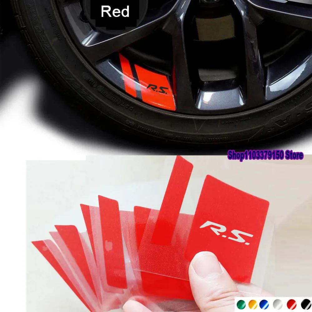 6x Reflective Car Wheel Rim Vinyl Stickers For Renault Megane RS Clio Sandero GT Twingo Laguna Arkana