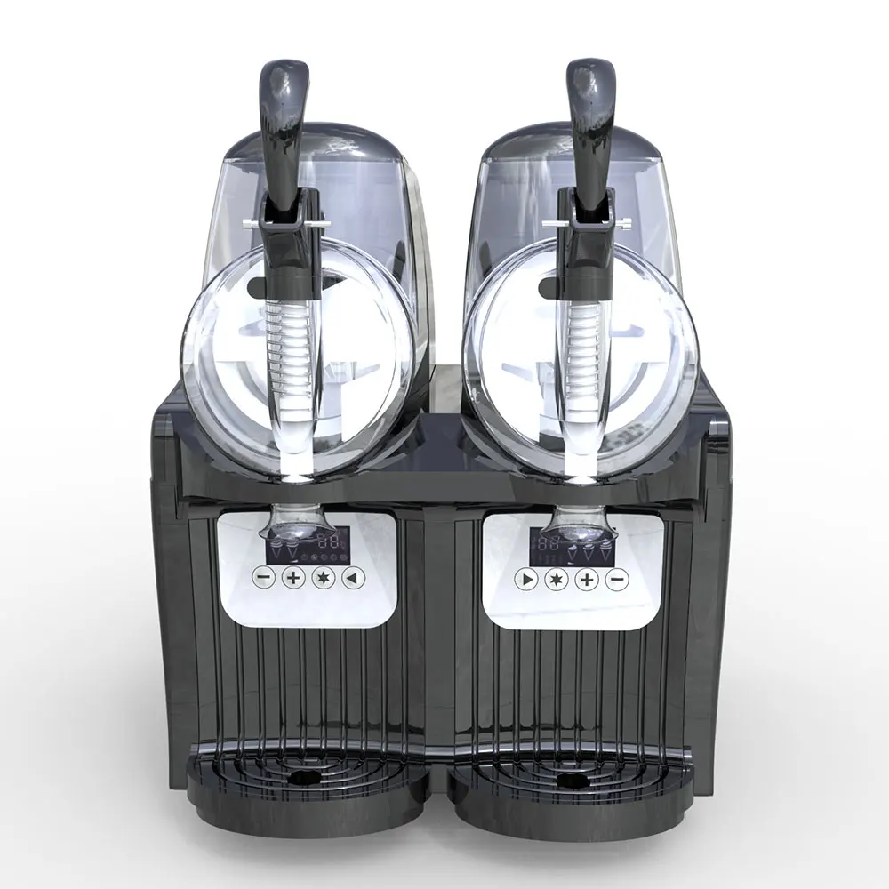 Mesin Slush Mesin Pencair Es Mesin Minuman Beku Pembuat Jus Otomatis Mesin Minuman Dingin Silinder Ganda