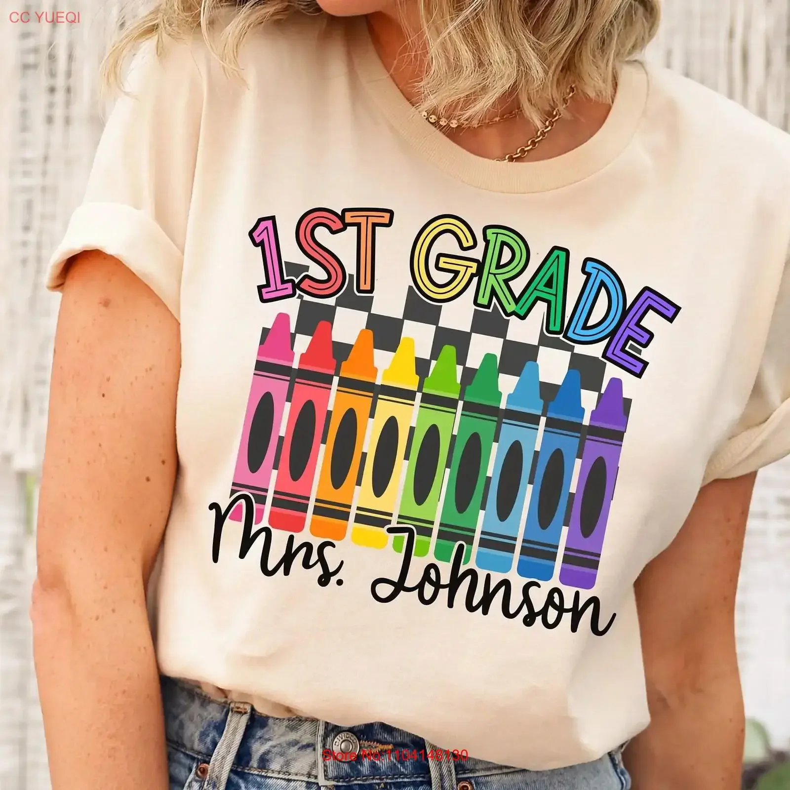 Custom 1st Grade Teacher T Shirt Personalized Name Back to School gift Group Level First vintage Washed streetwear Slightly