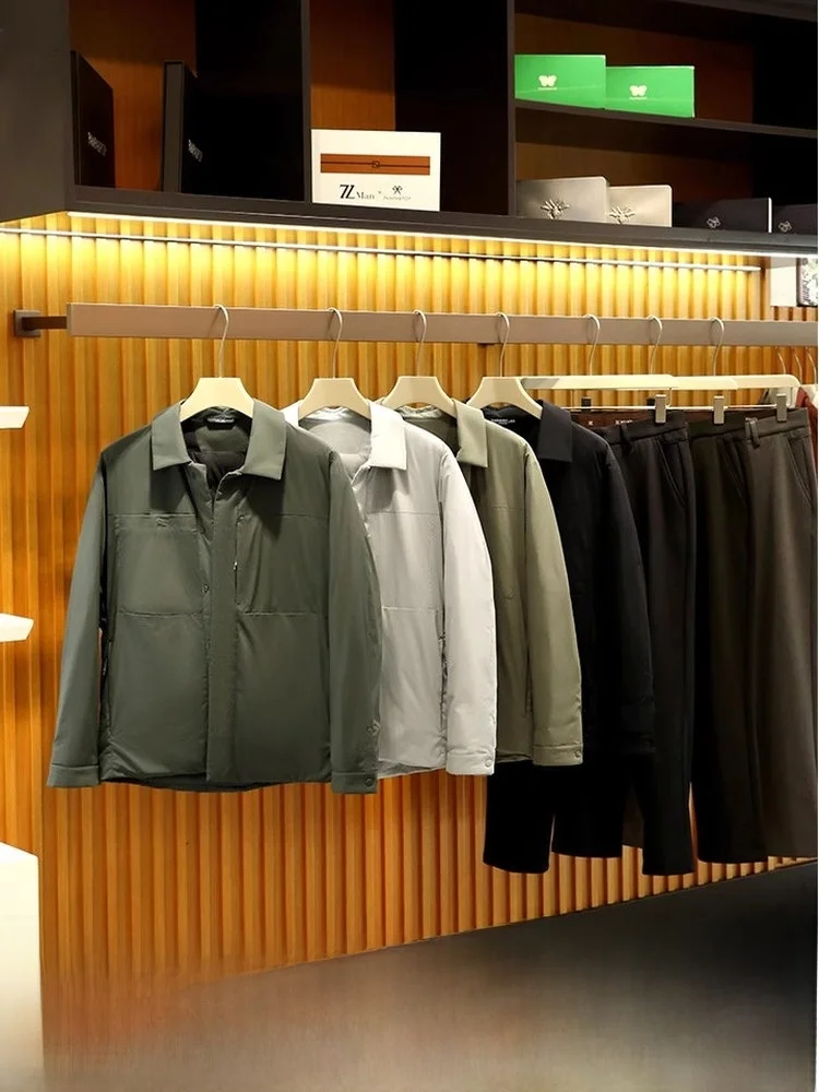 

High-End Men's Lightweight down Jaet Trendy Outdoor Warmth Commute Faionable Autumn Winter Coat Casual Sle Zipper Closure