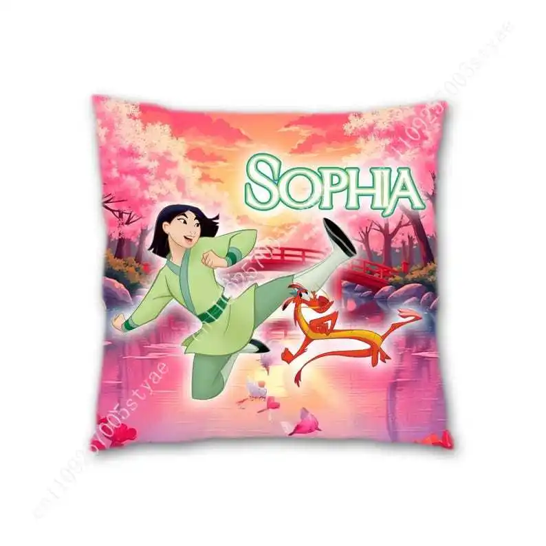 

Mulan Pillowcase Disney Cartoon Pillow case Soft Sofa Bed Decoration Child Holiday Party Boy Girl Gifts Custom Pillow Cover