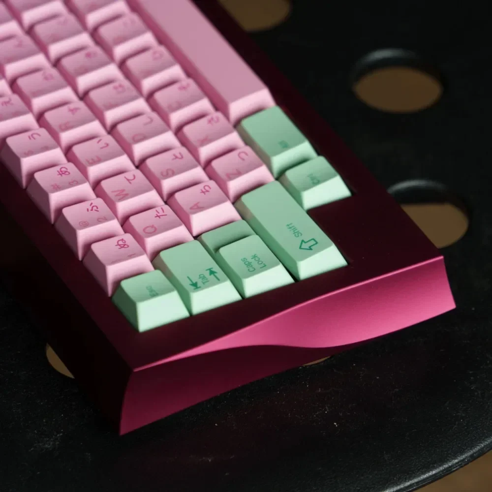 Pink-green Vintage Style Keycaps 147 Keys Cherry Profile PBT Sublimation Custom Japanese Keycap for Mechanical Gaming Keyboard