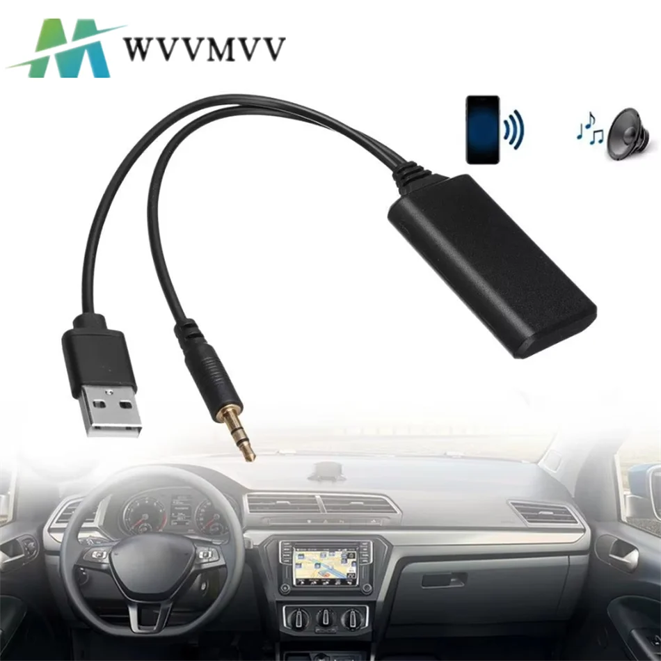 Universal Car Wireless Bluetooth-compatible Receiver USB 3.5Mm Aux Media Bluetooth 5.0 Music Player Audio Cable Adapter For BMW