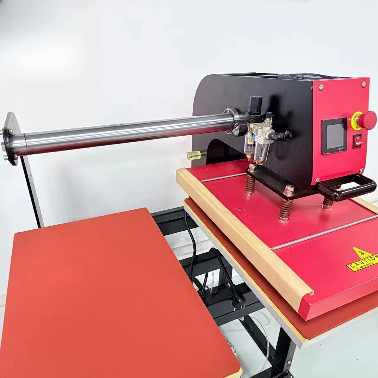 New AC Semi-Automatic Slide-out Dual Station Pneumatic Heat Press for T-shirt Sublimation Transfer