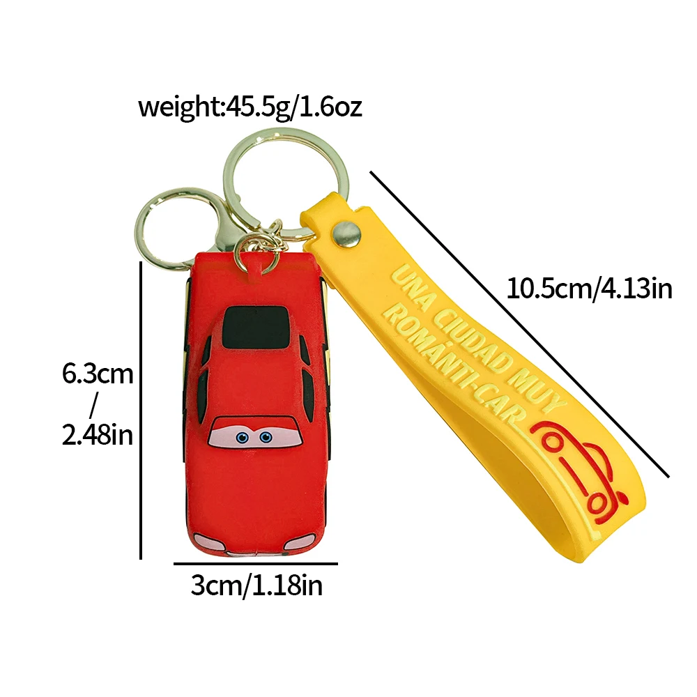 ديزني الكرتون لطيف سيارات سيليكون قلادة المفاتيح للنساء الرجال المشجعين البرق ماكوين كيرينغ لحقيبة الظهر مفاتيح السيارة الاطفال هدية