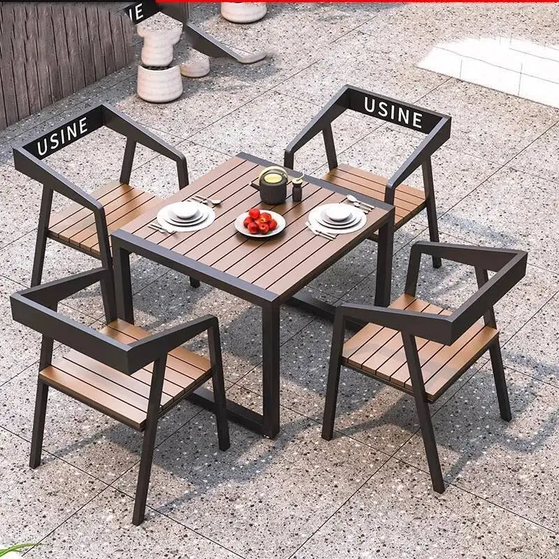 

Tables Modern Dining Garden Outdoor Luxury Lounge Minimalist Outdoor Tables Armchair Backyard Jardin Mobiliario Furniture