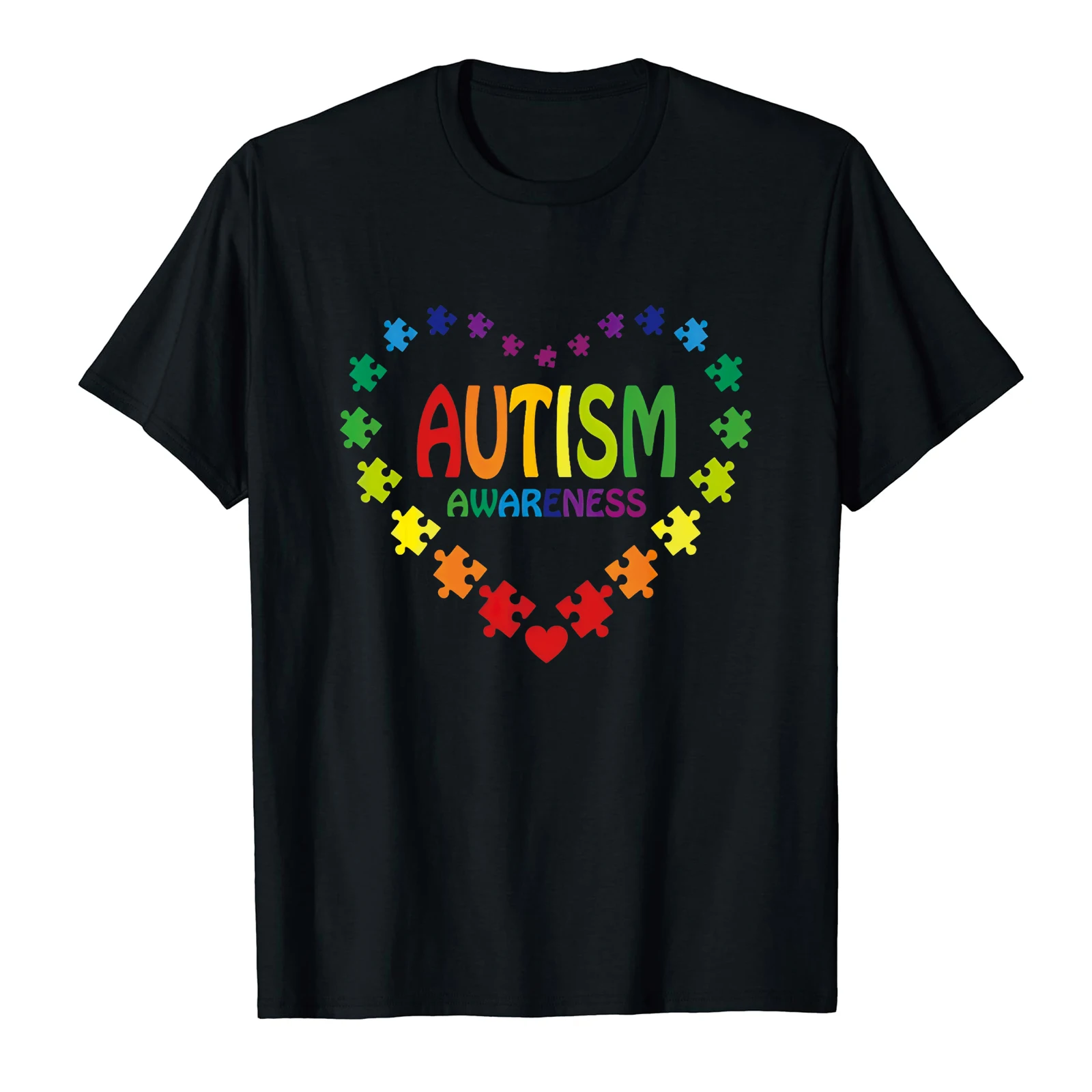 Love Autism Awareness Heart T-Shirt Print T shirt Girl Casual Regular Tops Tee Lady Clothes Summer O-neck Short Sleeve