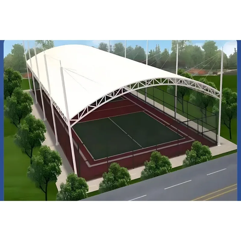 Household outdoor shading ceiling outdoor basketball court telescopic canopy steel structure