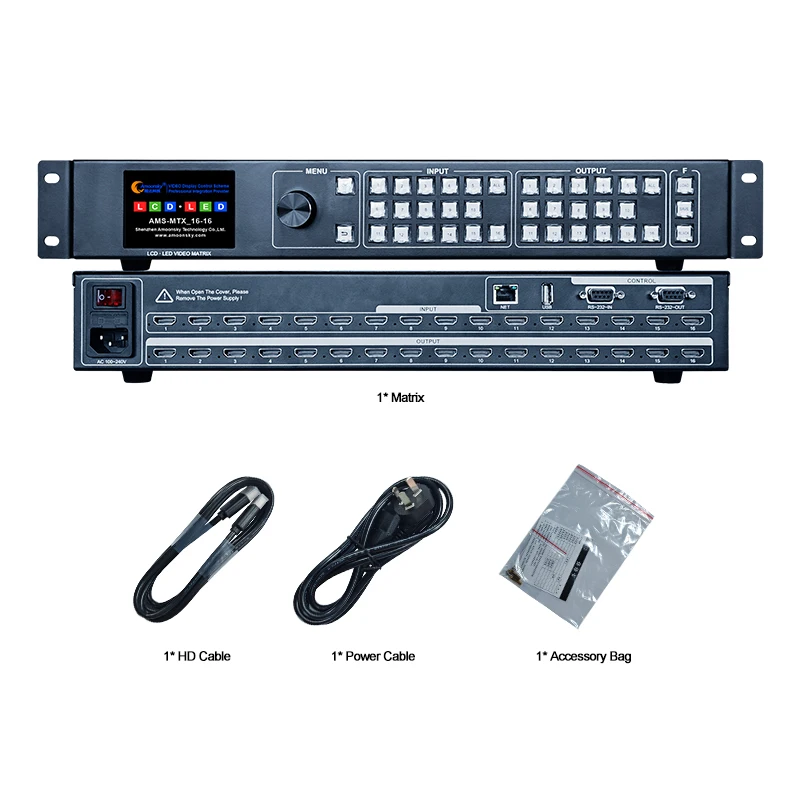 AMS-MTX_16x16 HDMI 비디오 매트릭스 4K 원활한 스위칭 접합 웹 제어 다중 모드 프로세서