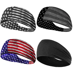 Homens Mulheres Camuflagem Headband Elastic Yoga Hair Band Para Voleibol Ciclismo Fitness Tennis Independence Day Hairband Sweatband