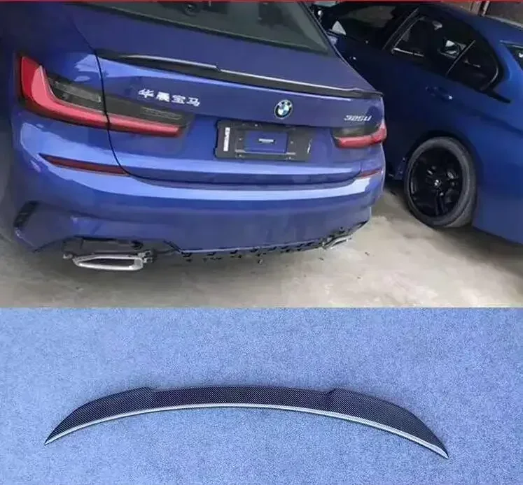 Fits For BMW3 Series G20 G28 2020 2021 2020 Real Carbon Fiber Rear Trunk Lip Spoiler Splitter Wing Body Kit