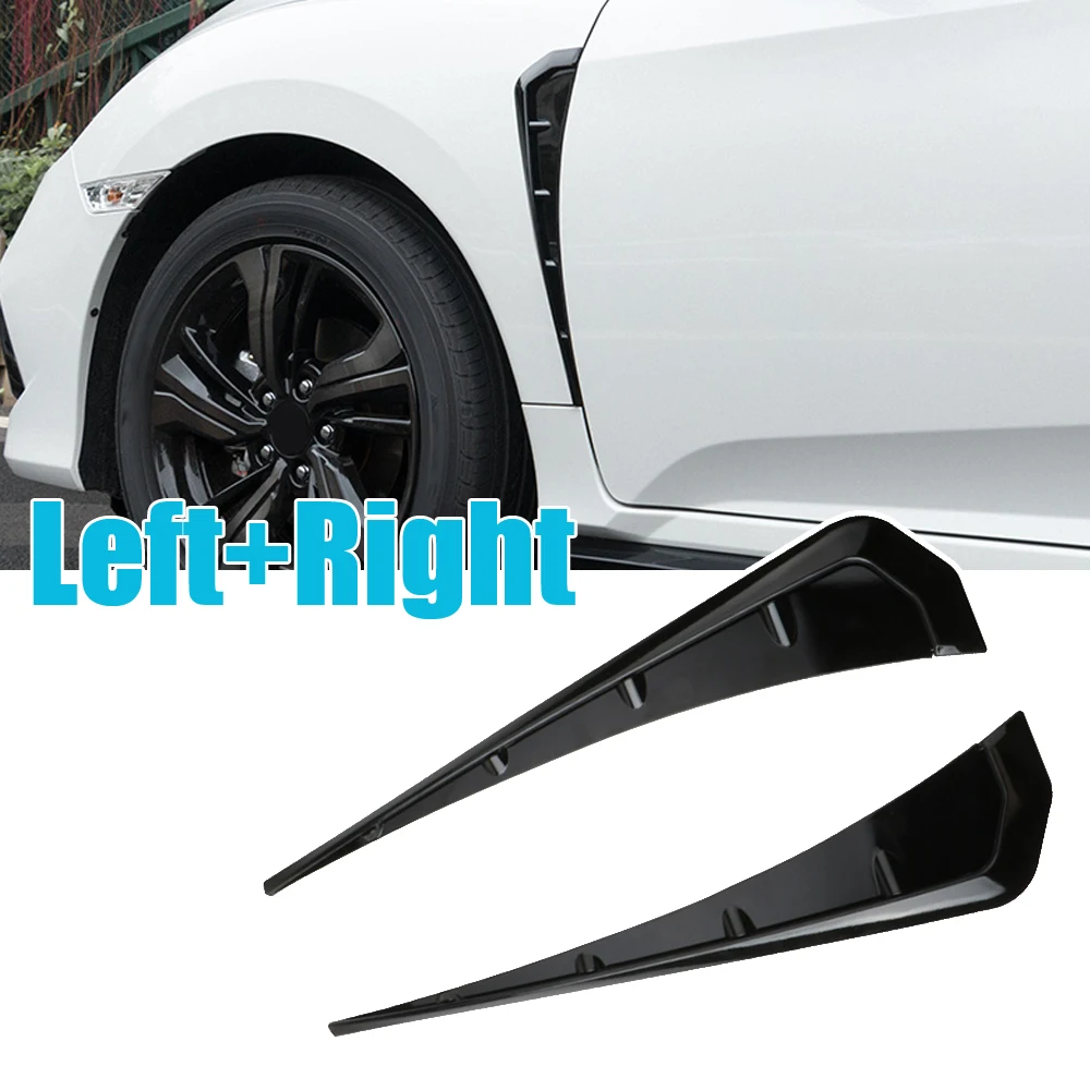 

2pcs Universal Glossy Black ABS Car Side Fender Vent Air Wing Vent Cover Trim Car Accessories For 2016 - 2020 Honda Civic