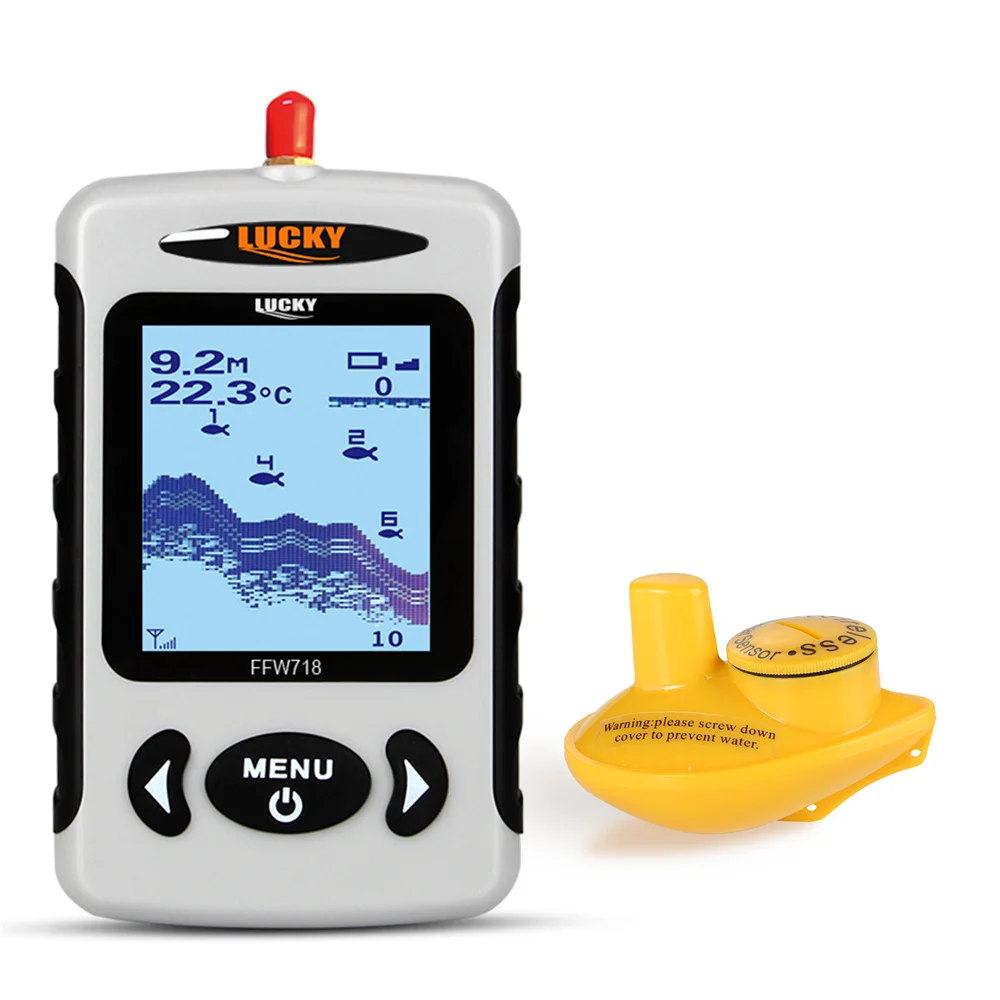 Imagem -05 - Wireless Fish Finder Sonar Profundidade Sirene Alarme para Ocean River e Lake 45m 135 Pés Ffw718la-portable