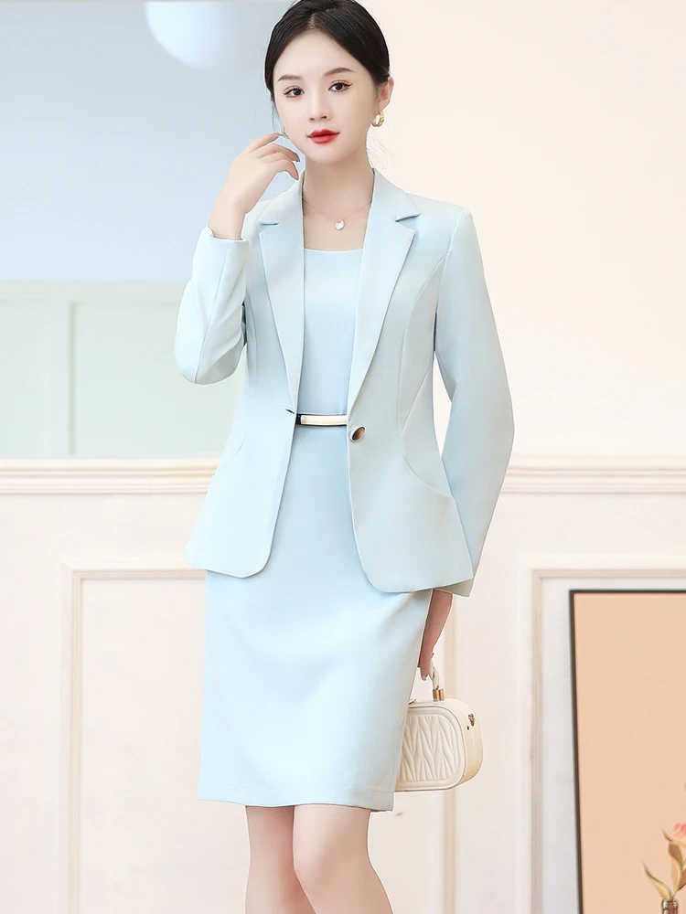 

Faionable Profional Women's Suit Set Ele Spring Autumn New Sle Small Size Outerwear Sli Temper Godd Sle