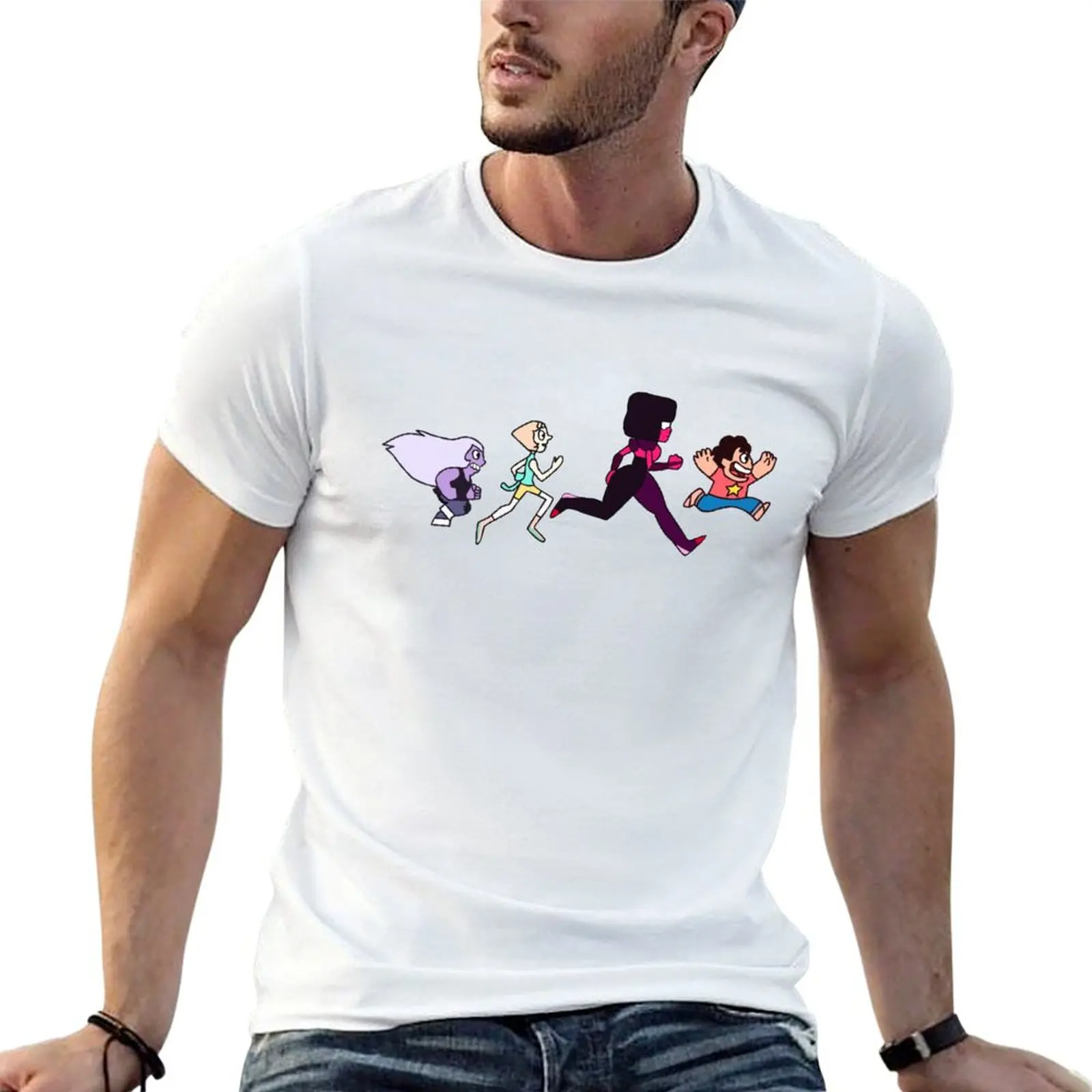 Steven Garnet Pearl Amethyst T-Shirt Casual Basic Street Style T-Shirt