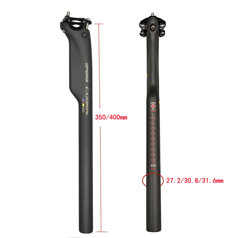 Carbon MTB Bicycle Seat Post, Seatpost, 20mm, 27.2, 30.8, 31.6 Seat for Bicycle, Length 350, 400mm, New