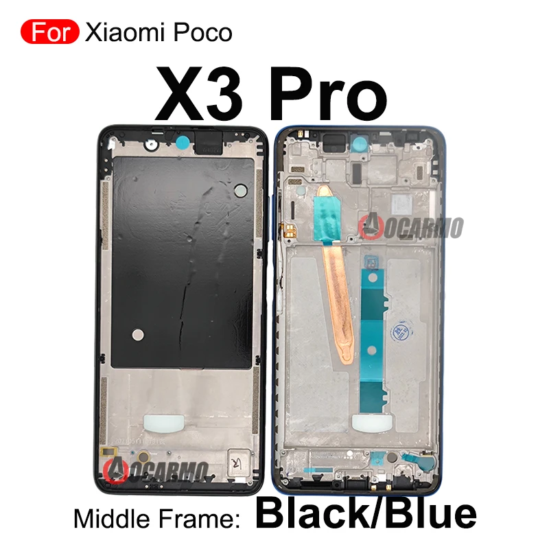 For Xiaomi Poco X3Pro X3 Pro Middle Frame +Side Keys And Back Rear Door Cover  Replacement Parts