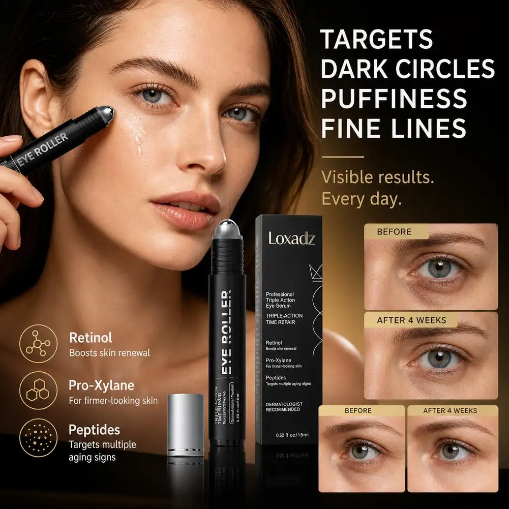 15Ml Eye Rolling Ball Essence Serum Hyaluronic Acid Retinol Eye Contour Moisturizes Deeply Hydrate And Repair For All Skin Types