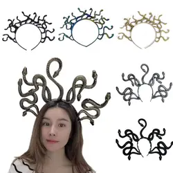 New Colored Halloween headband Greek Mythology Stage Performances Snake Hair Hoop Scary Headwear Cosplay Prop Party Supplies