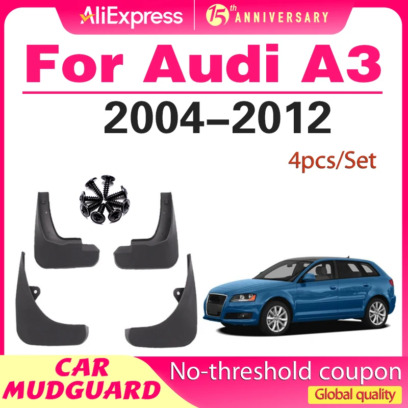 اللوحات الأمامية والخلفية مناسبة لأودي A3 2004-2012 SPORTBACK HATCHBACK SPLASH GUARDS 2011 2010 2009 2008 2007 2006 2005 ملحقات