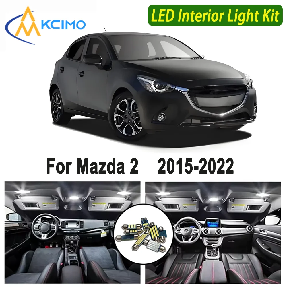 

Kcimo LED For Mazda 2 (2015-2022) Premium Bright LED Interior Dome Map Trunk Light Kit Car Led Lamps New Car LED Lights Canbus