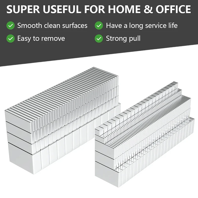2-50Pcs Rectangular Long Bar Magnet, 18x5x1.5mm Strong Magnetic Fridge Magnets Great Pull Force, for Kitchen Refrigerator Office