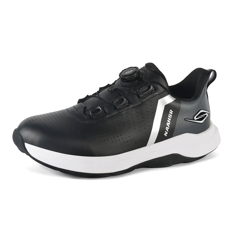 

Mens Womens Golf Shoes Big Size Leather Sneakers Outdoor Walking Flat Fashion Soft Silver White Golf Shoes