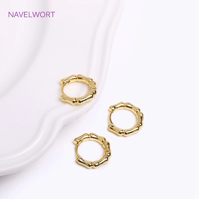 Trendy Gold Color Brass Hoop Earring Fashion Jewelry For Women,Vintage Round Huggies Earrings Premium Luxury Accessories