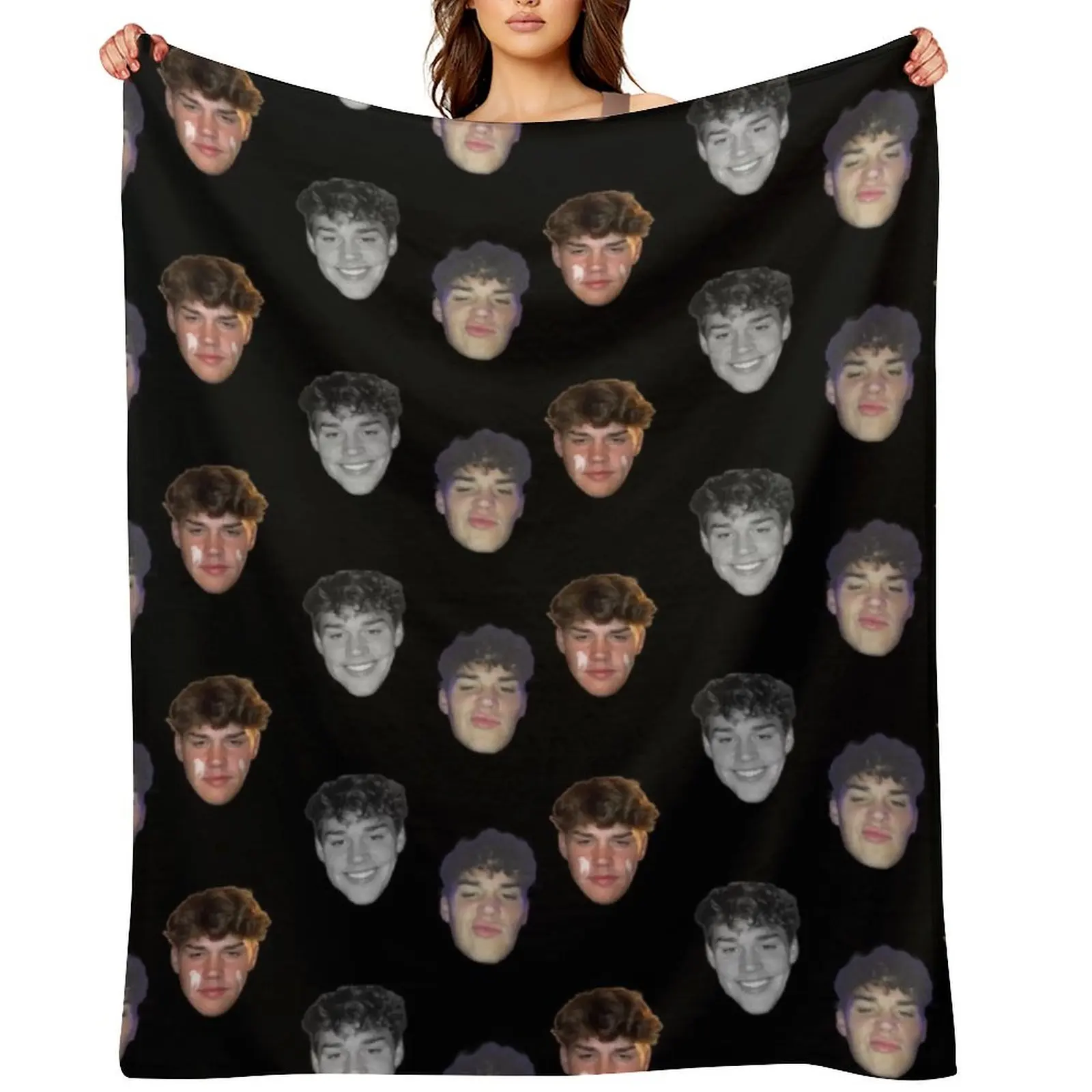 

Noah Beck Throw Blanket funny gift Cute Hair Soft Plush Plaid Blankets