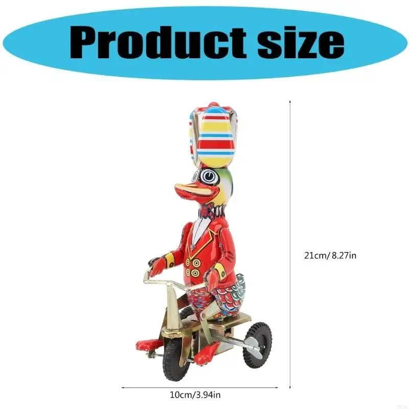 M89C Duck Tricycle Tin Toy z ręcznie wykonanymi detalami idealne na vintage zabawki zbiorcze domowe dekoracja klubu