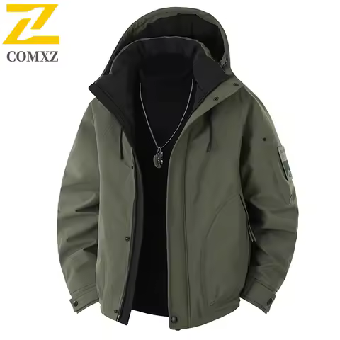 Men Down Jacket 2025 New Style 90 White Duck Down Cotton Thickened Cold Proof Warm Hooded Coat Outdoor Casual Winter Down Jacket