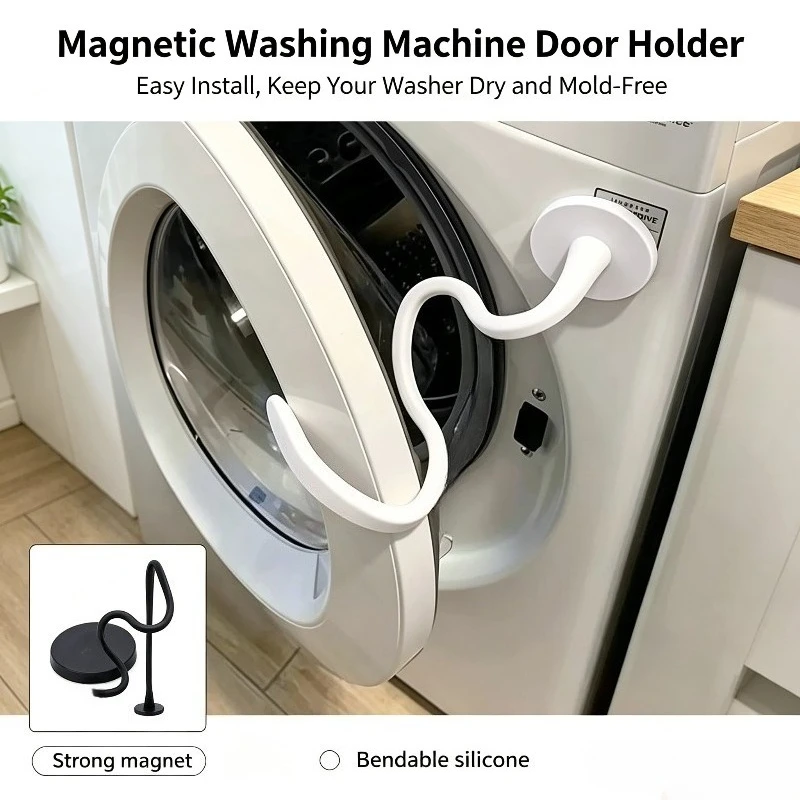 Front Washing Machine Door Strong Magnet Bracket Strong Magnetic Washing Machine Door Door Bracket Magnet Snake-Shaped Silicone
