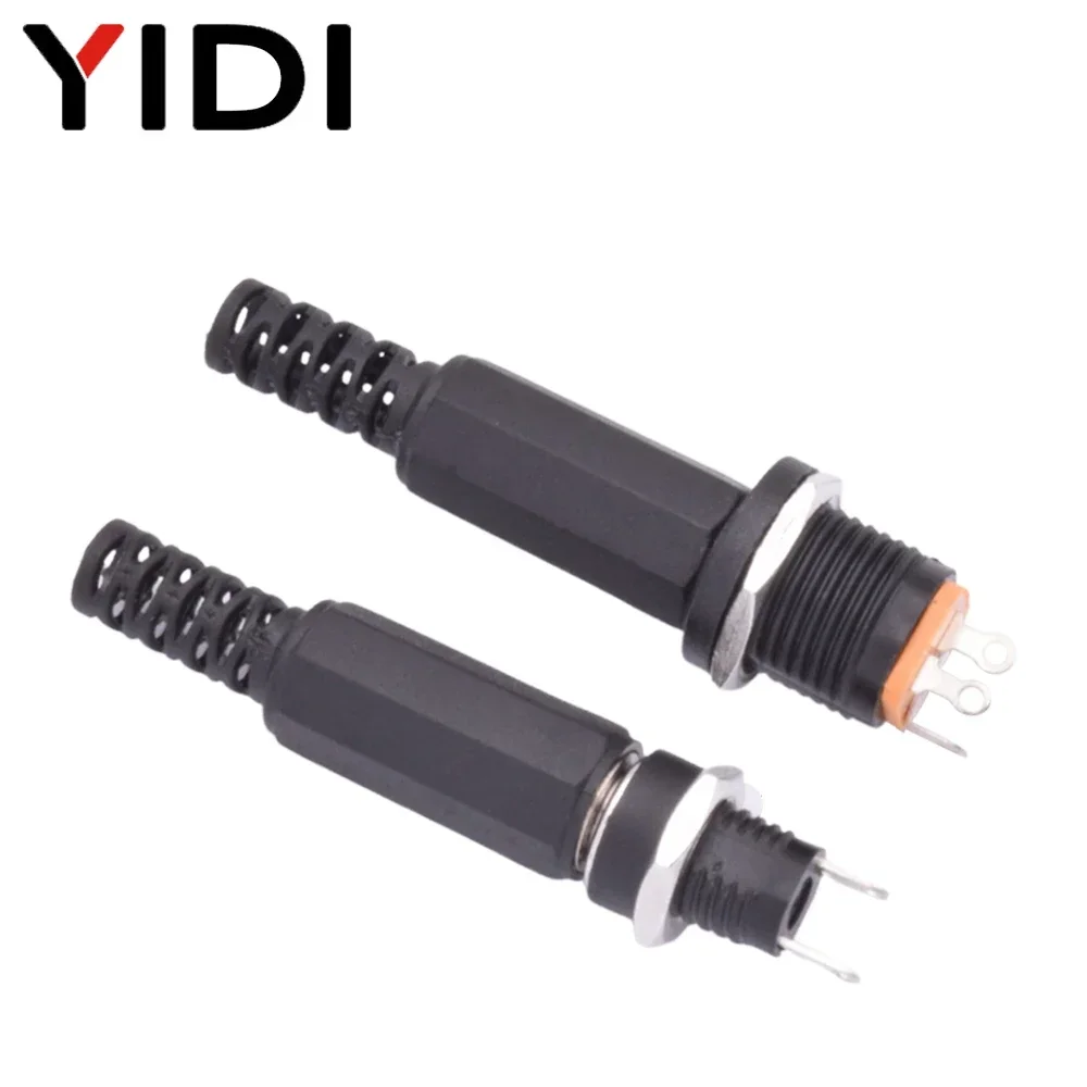 5pcs/lot 12V 5.5mm x 2.1mm 5.5mm x 2.5mm DC Adapter Panel Mount Connector Power Supply Female Male Plug Jack Socket Terminal