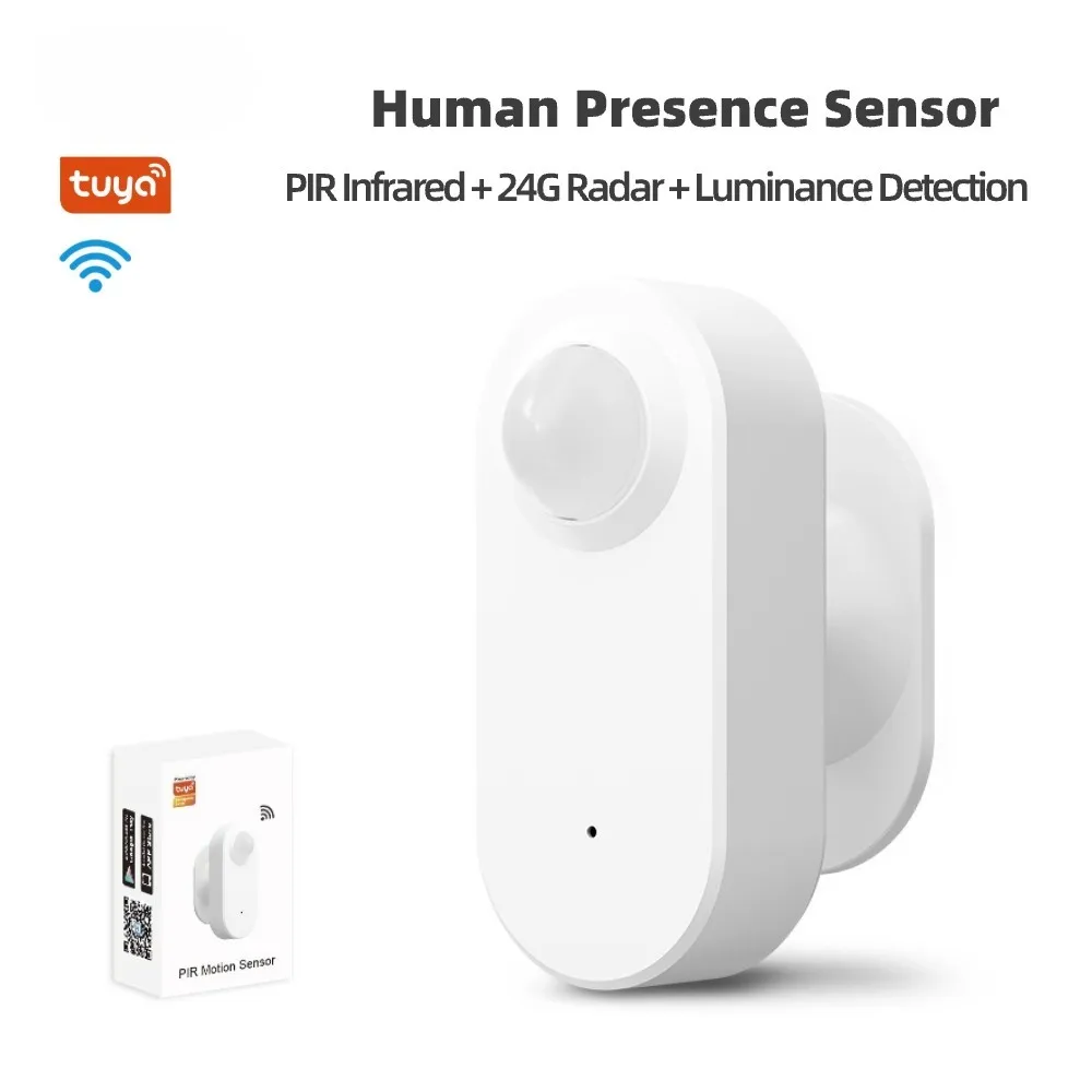 Tuya Wifi Sensor de presencia humana Sensor de luz de movimiento Detector de Radar alimentado por batería Smarthome