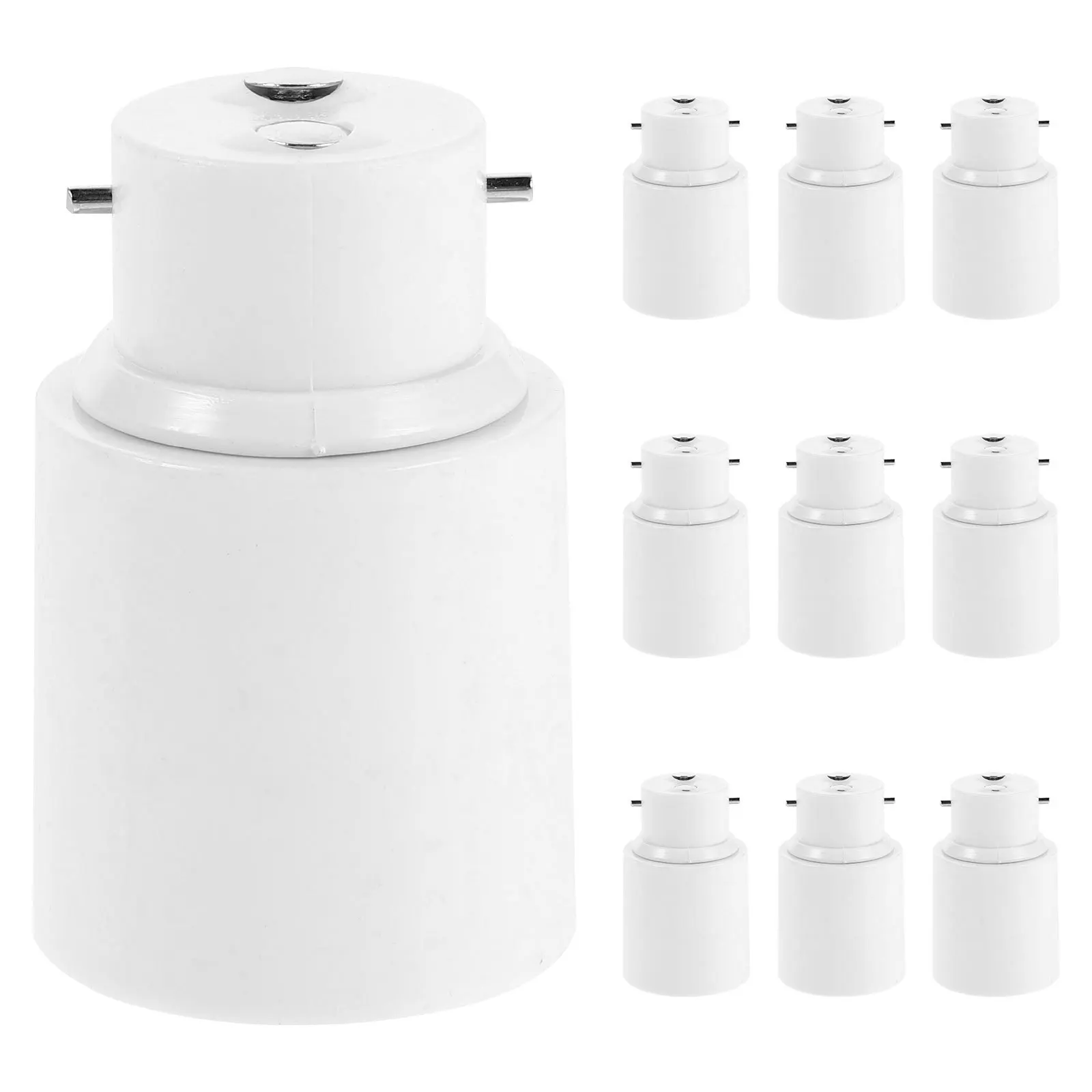 

10Pcs B22 to E27 Lamp Base Converter Bulb Socket Adapter Light Holder Converter Bedside Lamp Fixture Base Light Socket