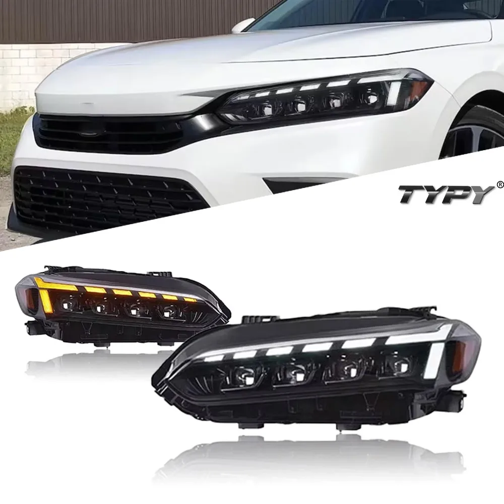 

TYPY Car LED HeadLamp Assembly For Honda Civic 11th LED Headlight 2012-2023 Upgrade to NEW Dynamic Car HeadLamp Accessories