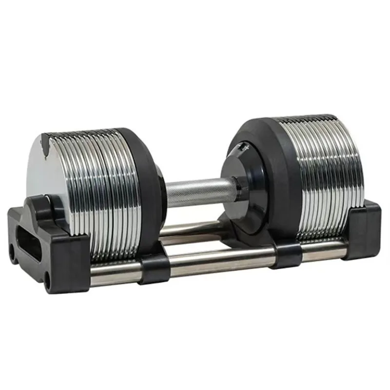 20kg/24kg/32kg/36kg Silver 1 kg Electroplated Adjustable Dumbbells for Home Weight Training Equipment
