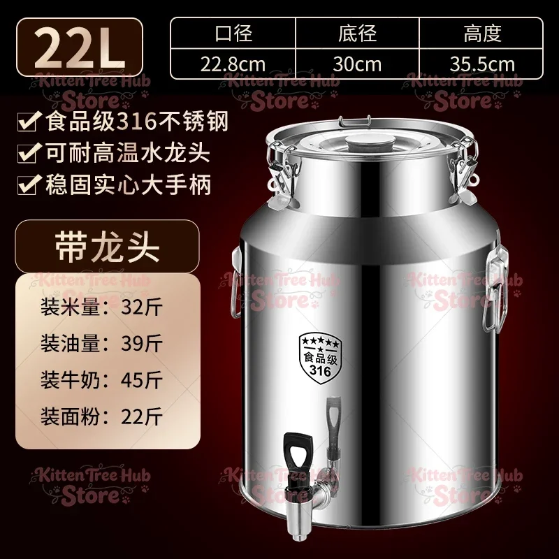 for Milk And Wine Liquid Storage  Grade Wine Pail 5L 6L 22L Stainless Steel Milk Bucket Can with Sealed Lid