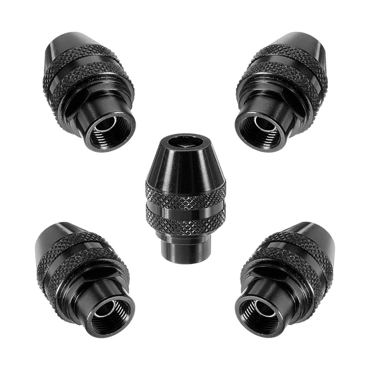 Multi Quick Change Keyless Chuck for Dremel 4486 Rotary Tools 3000 4000 7700 8200 (5Pack), Black