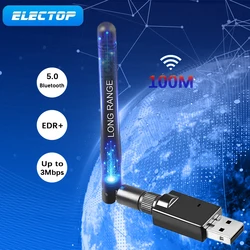 Electop USB Bluetooth 5.0 5.1 Adapter Dongle Antenna Long Range Wireless Audio Receiver Transmitter for PC Laptop Win 7 8/8.1 10