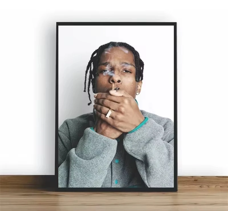 Music Album Star Asap Rocky Hip Hop Retro 80s Fans Poster Print Posters Art For Living Room Home Decor Painting Wall Picture